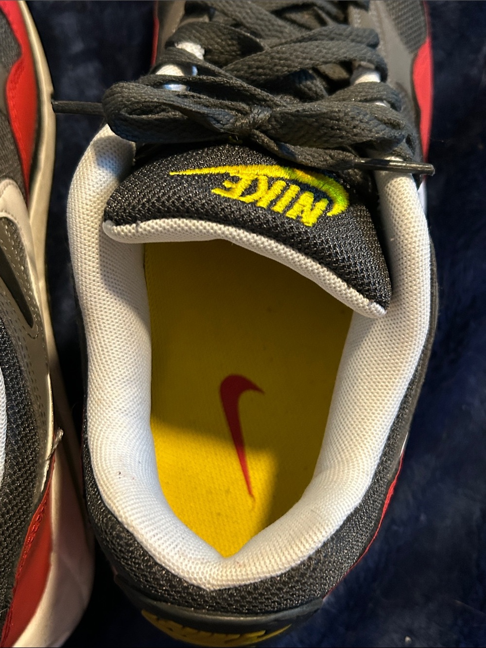 Nike Men’s Gray & Red Low-Top Sneakers - Picture 3 of 6